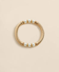 Stretch Faux-Pearl Bracelet with Gold-Plated Rope Detail | Brooks Brothers online