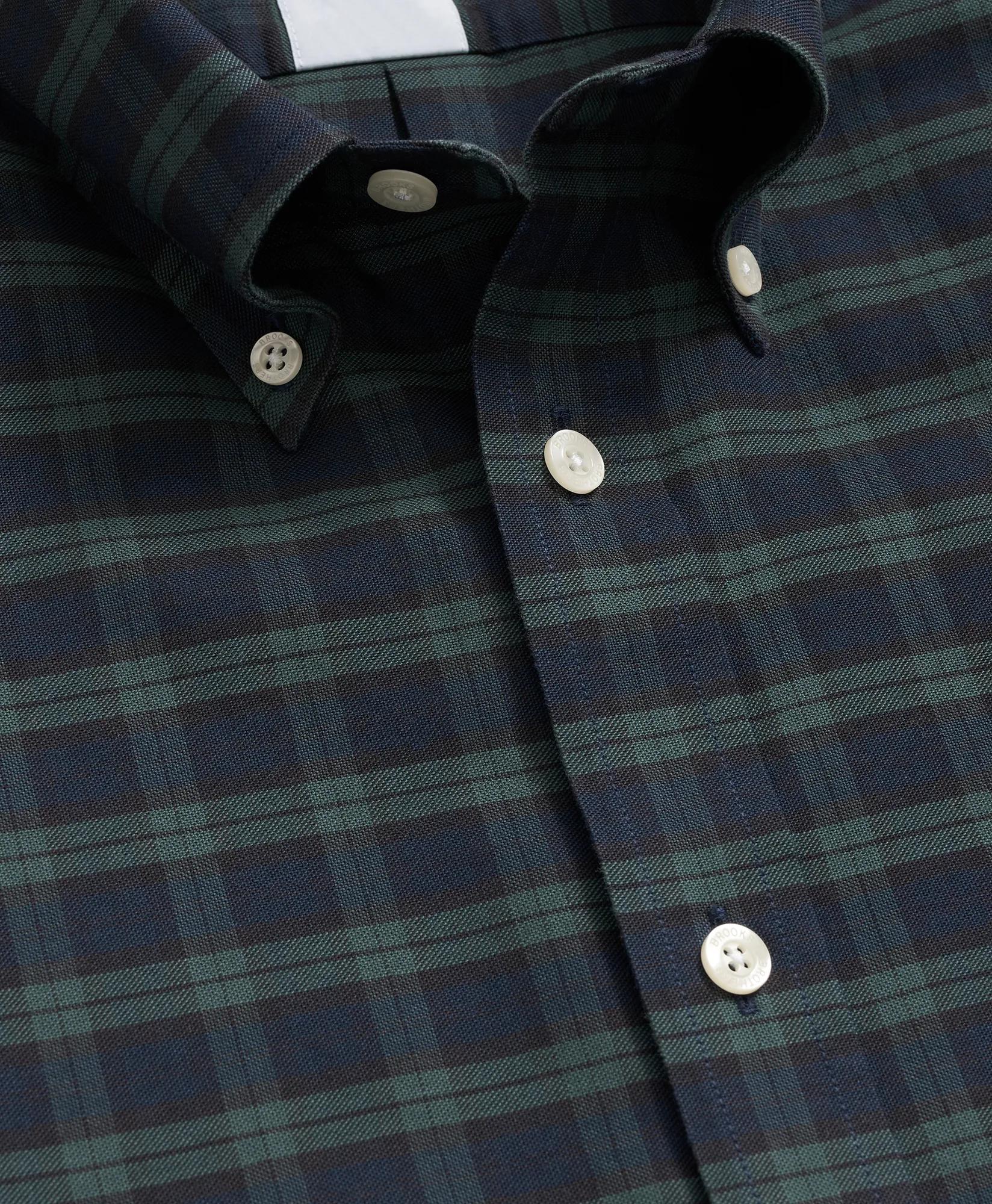 Stretch Non-Iron Oxford Button-Down Collar, Black Watch Shirt | Brooks Brothers online shop