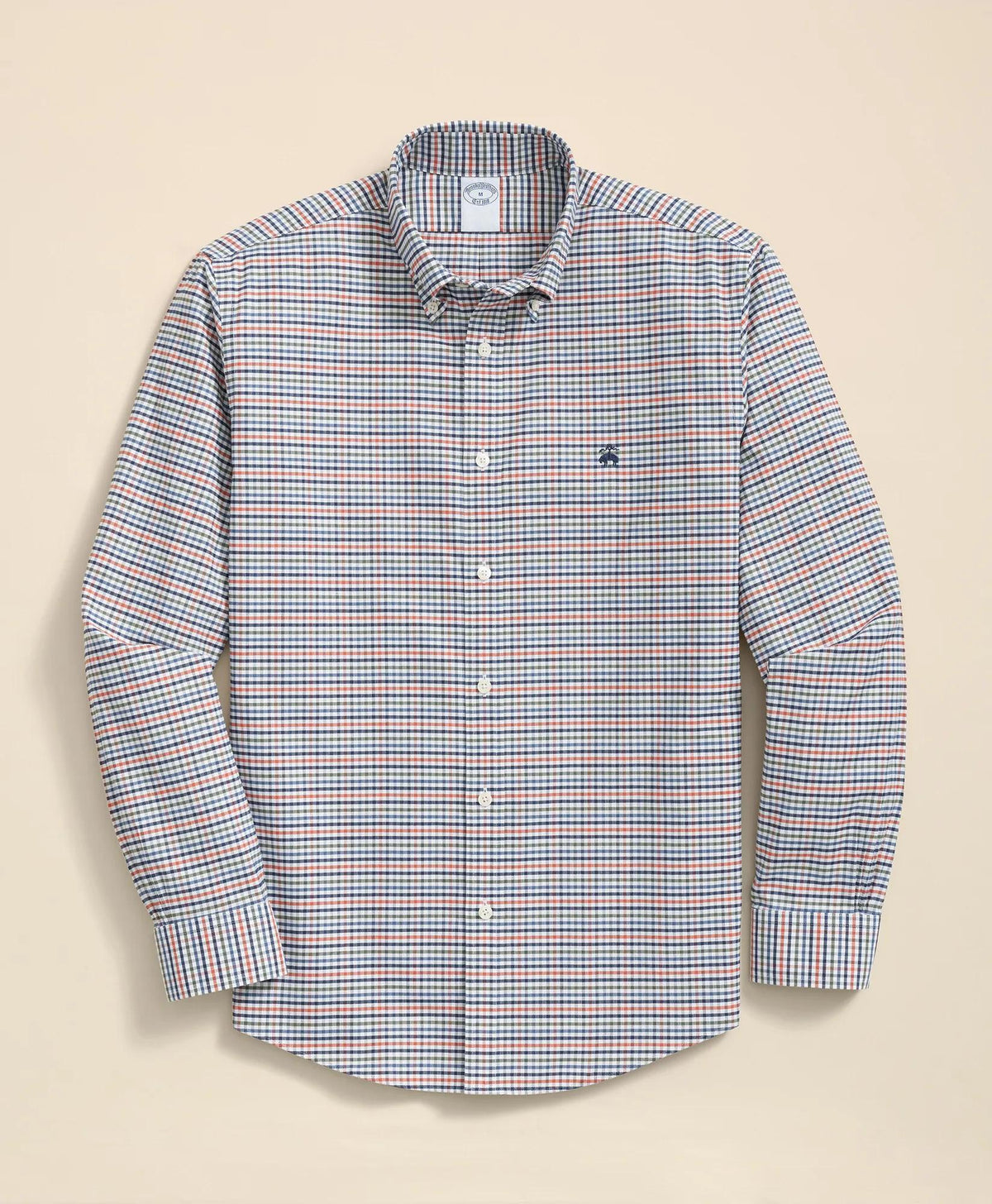 Stretch Non-Iron Oxford Button-Down Collar, Multi-Check Shirt | Brooks Brothers sale