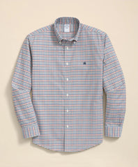 Stretch Non-Iron Oxford Button-Down Collar, Multi-Check Shirt | Brooks Brothers sale