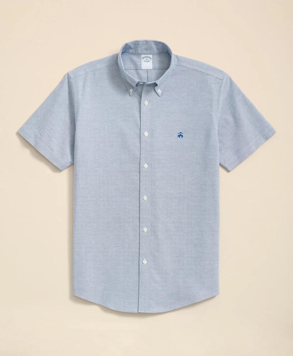 Stretch Non-Iron Oxford Button-Down Collar, Short Sleeve Shirt | Brooks Brothers online