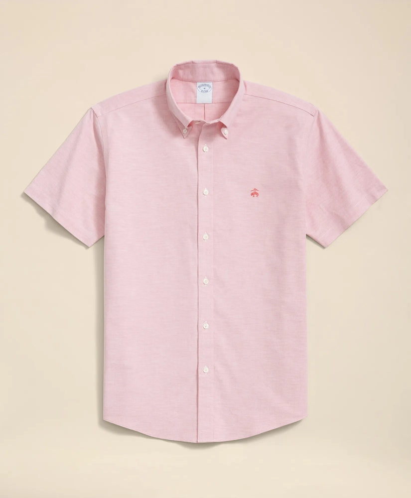 Stretch Non-Iron Oxford Button-Down Collar, Short Sleeve Shirt | Brooks Brothers online