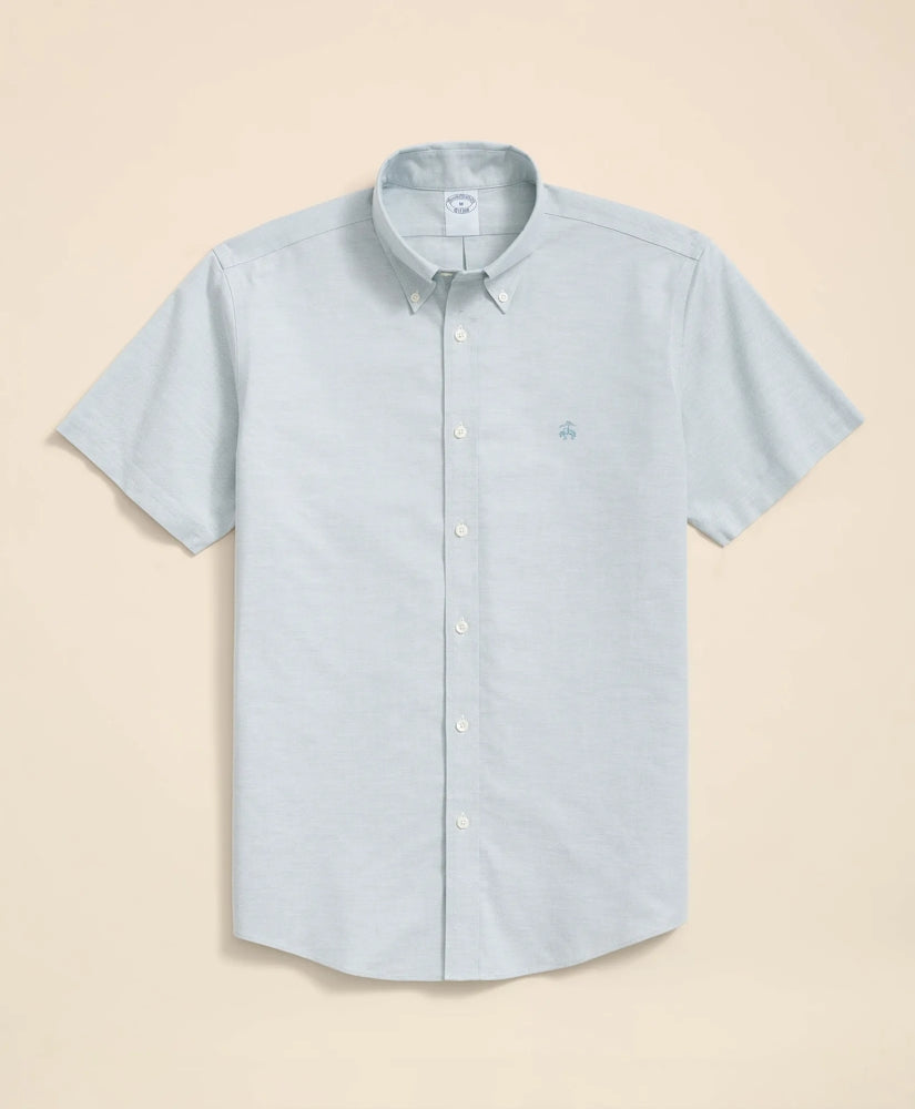 Stretch Non-Iron Oxford Button-Down Collar, Short Sleeve Shirt | Brooks Brothers online