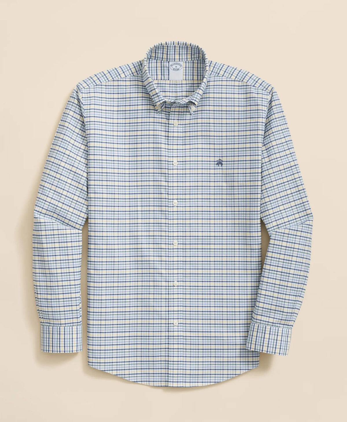 Stretch Non-Iron Oxford Button-Down Collar, Tattersall Sport Shirt | Brooks Brothers for sale
