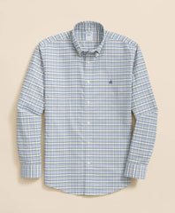 Stretch Non-Iron Oxford Button-Down Collar, Tattersall Sport Shirt | Brooks Brothers for sale