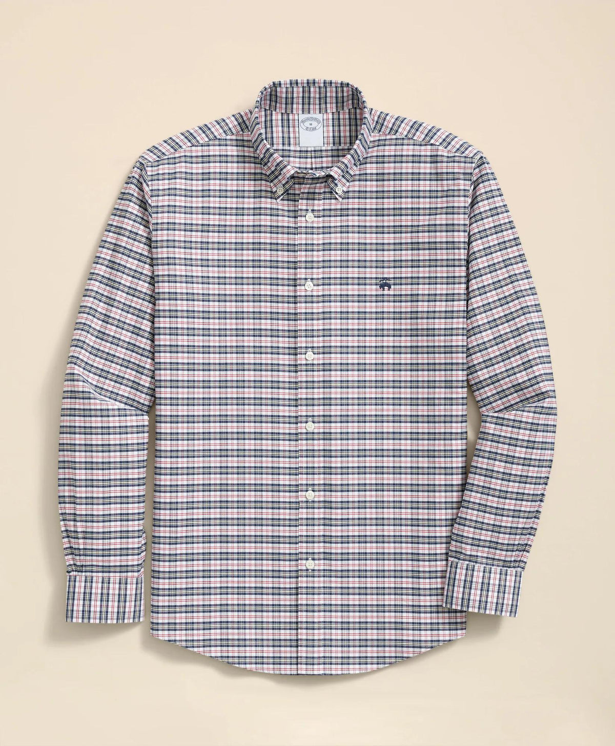 Stretch Non-Iron Oxford Button-Down Collar, Vintage Check Shirt | Brooks Brothers discount