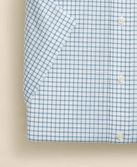 Stretch Supima® Cotton Non-Iron Broadcloth Ainsley Collar, Windowpane Short-Sleeve Dress Shirt | Brooks Brothers online