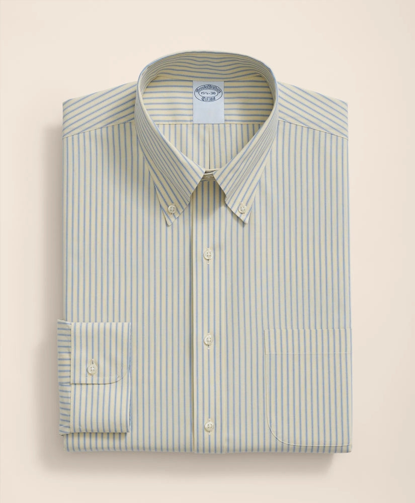 Stretch Supima® Cotton Non-Iron Broadcloth Polo Button-Down Collar, Striped Dress Shirt | Brooks Brothers online