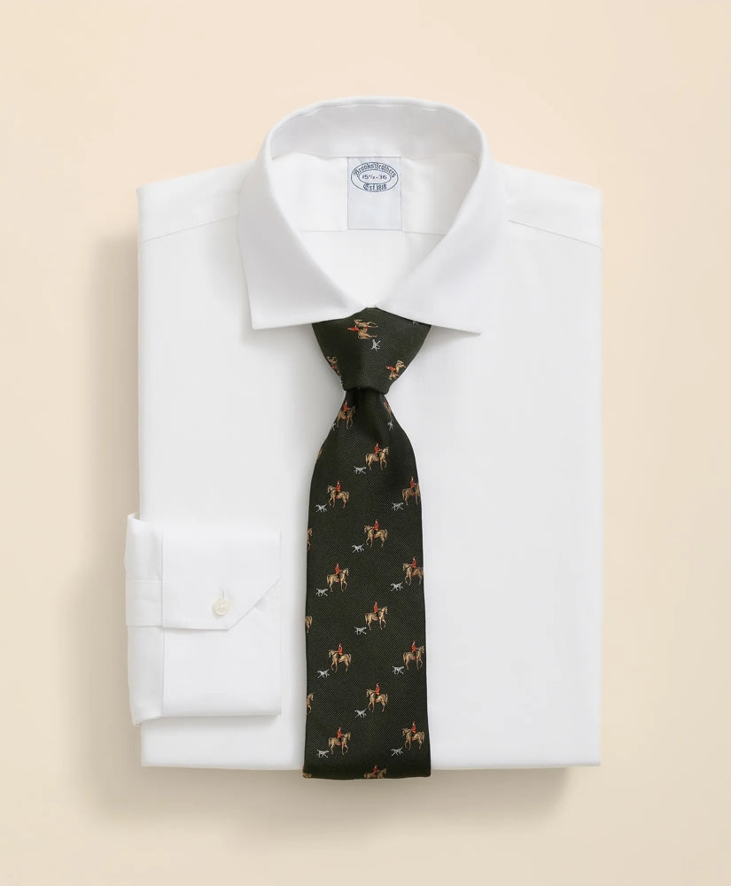 Stretch Supima® Cotton Non-Iron English Spread Collar, Herringbone Dress Shirt | Brooks Brothers cheap