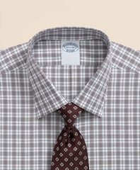 Stretch Supima® Cotton Non-Iron Pinpoint Oxford Ainsley Collar, Check Dress Shirt | Brooks Brothers online