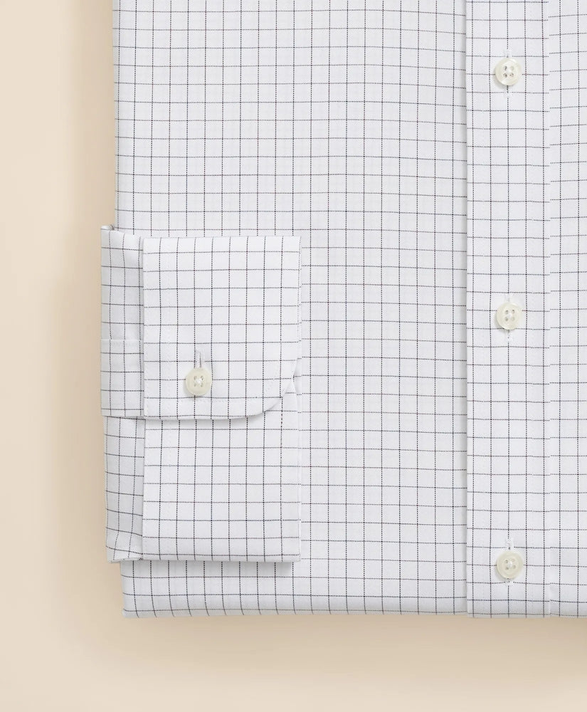 Stretch Supima® Cotton Non-Iron Pinpoint Oxford Ainsley Collar, Windowpane Dress Shirt | Brooks Brothers sale