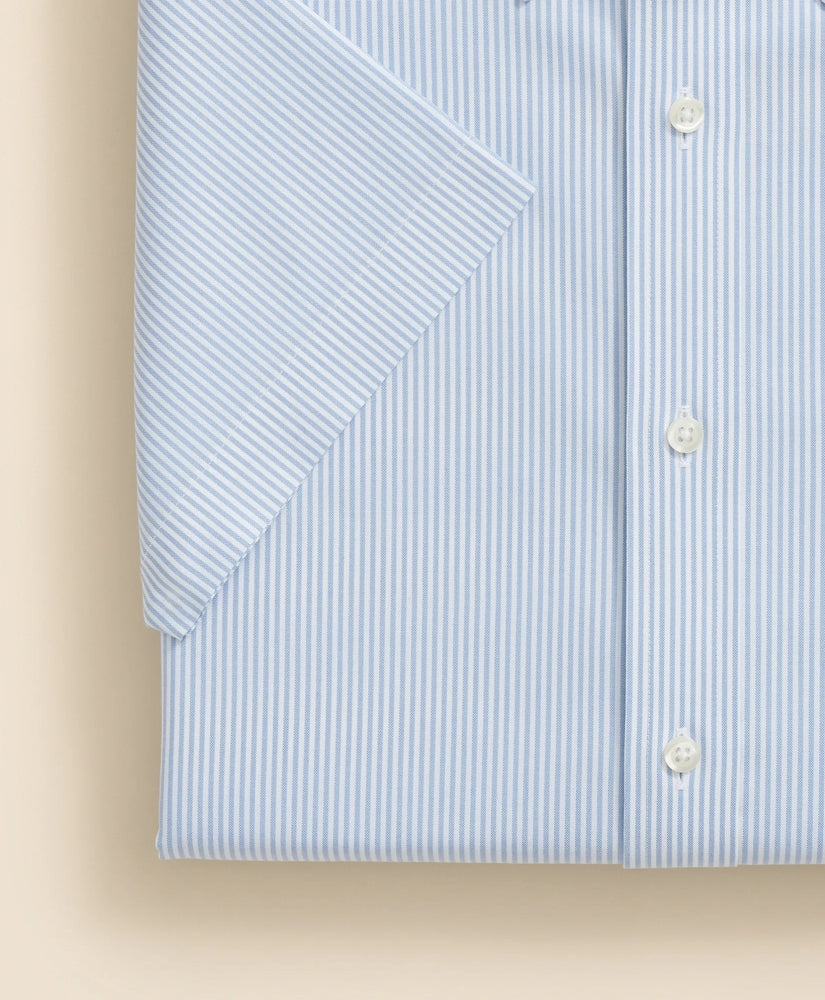 Stretch Supima® Cotton Non-Iron Polo Button Down Collar, Mini Stripe Short-Sleeve Dress Shirt | Brooks Brothers sale