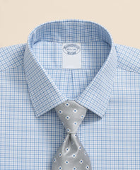 Stretch Supima® Cotton Non-Iron Royal Oxford Ainsley Collar, Checked Dress Shirt | Brooks Brothers online shop