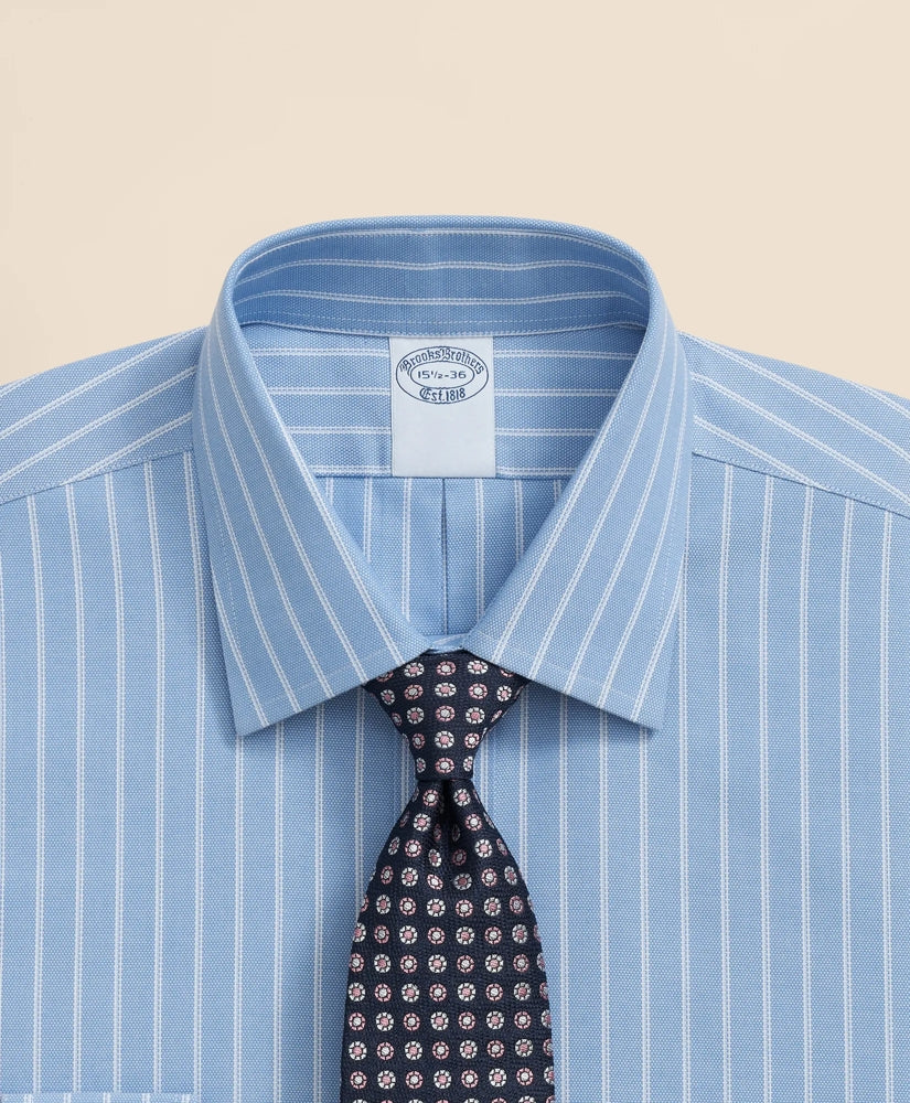 Stretch Supima® Cotton Non-Iron Royal Oxford Ainsley Collar, Striped Dress Shirt | Brooks Brothers on sale