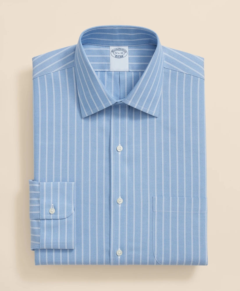 Stretch Supima® Cotton Non-Iron Royal Oxford Ainsley Collar, Striped Dress Shirt | Brooks Brothers on sale