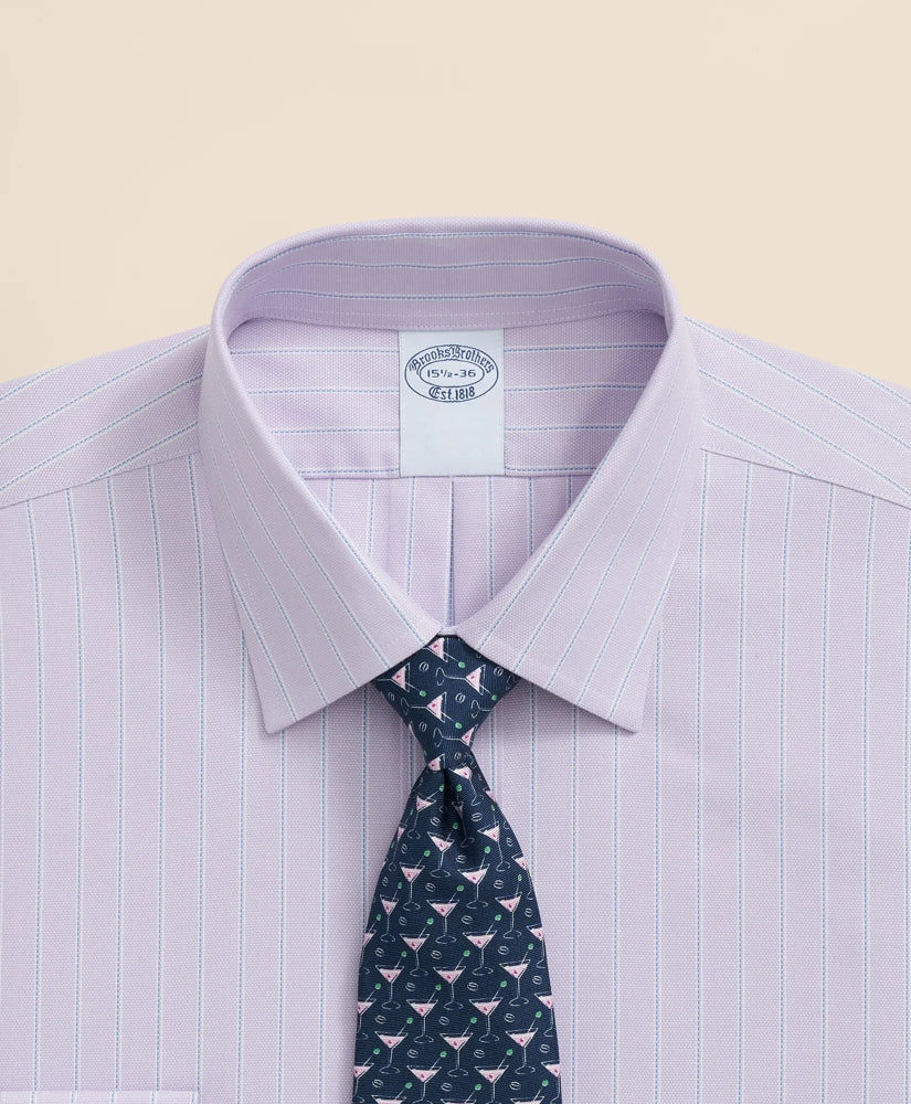 Stretch Supima® Cotton Non-Iron Royal Oxford Ainsley Collar, Striped Dress Shirt | Brooks Brothers cheap