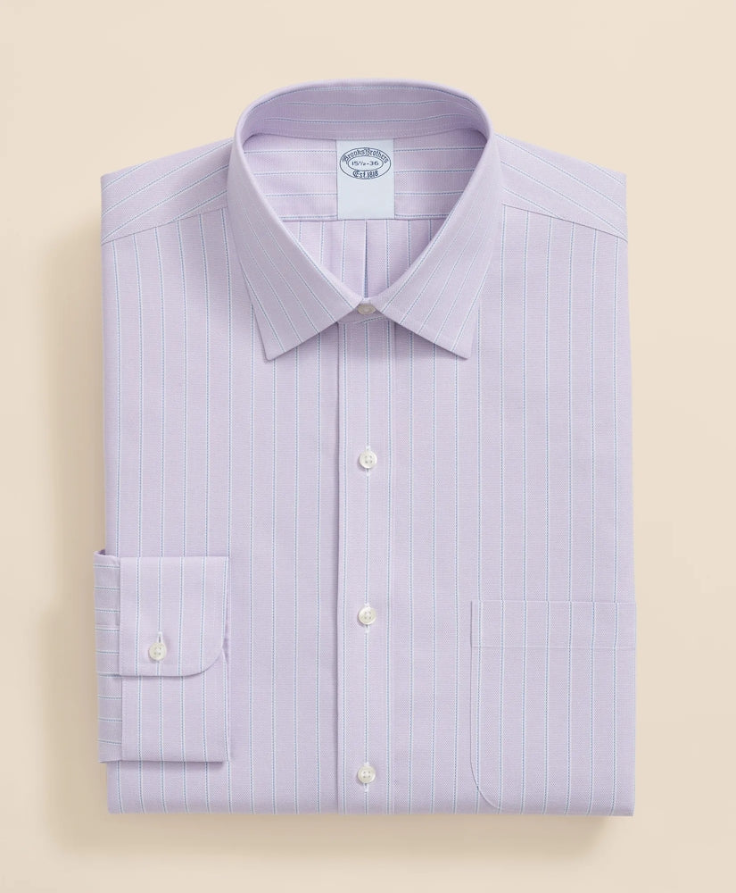 Stretch Supima® Cotton Non-Iron Royal Oxford Ainsley Collar, Striped Dress Shirt | Brooks Brothers cheap