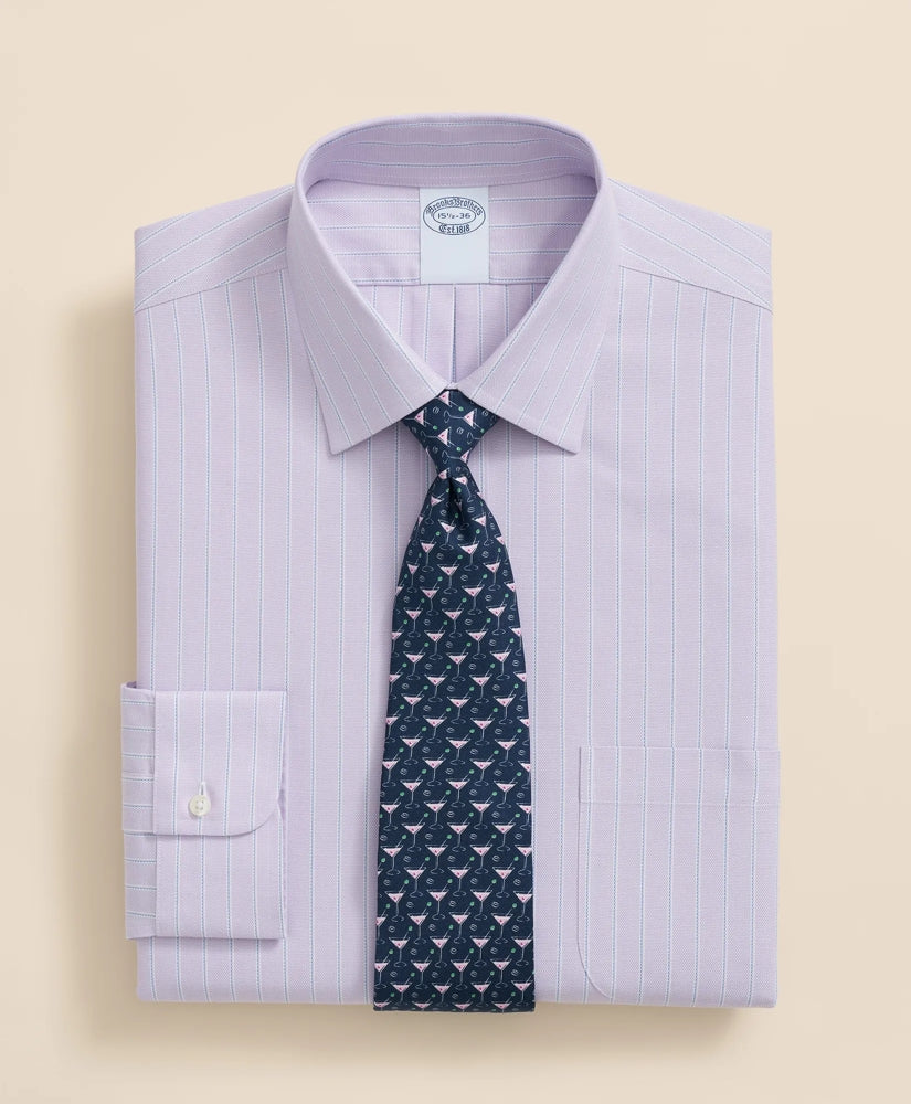Stretch Supima® Cotton Non-Iron Royal Oxford Ainsley Collar, Striped Dress Shirt | Brooks Brothers cheap