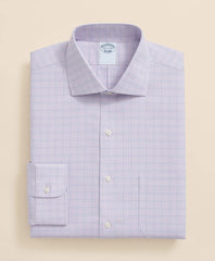Stretch Supima® Cotton Non-Iron Royal Oxford English Spread Collar, Checked Dress Shirt | Brooks Brothers discount