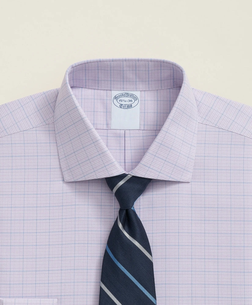 Stretch Supima® Cotton Non-Iron Royal Oxford English Spread Collar, Checked Dress Shirt | Brooks Brothers discount
