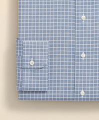Stretch Supima® Cotton Non-Iron Textured Dobby Ainsley Collar, Graph Check Dress Shirt | Brooks Brothers cheap