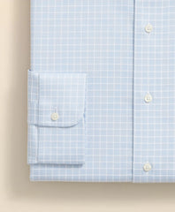 Stretch Supima® Cotton Non-Iron Textured Dobby Ainsley Collar, Graph Check Dress Shirt | Brooks Brothers cheap