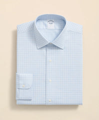 Stretch Supima® Cotton Non-Iron Textured Dobby Ainsley Collar, Graph Check Dress Shirt | Brooks Brothers cheap