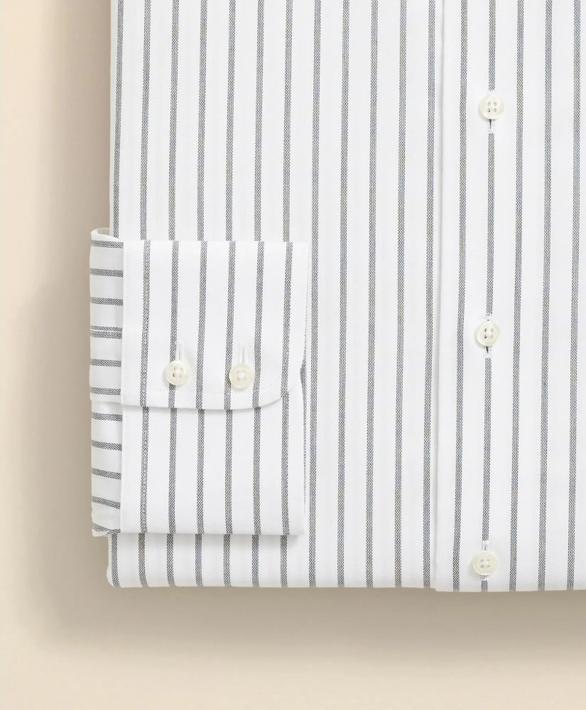 Stretch Supima® Cotton Non-Iron Twill English Spread Collar, Bold Stripe Dress Shirt | Brooks Brothers discount