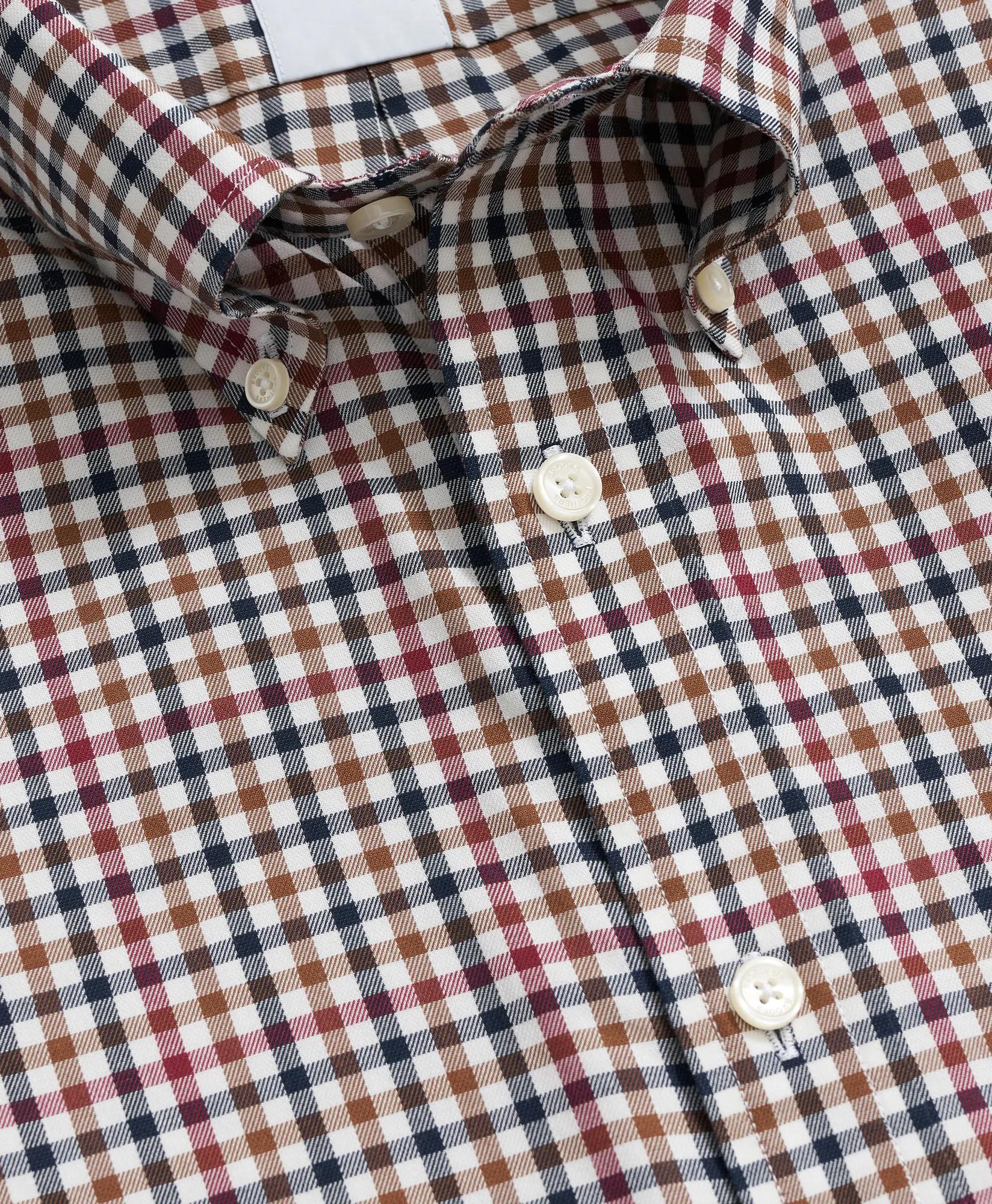 Stretch Supima® Cotton Non-Iron Twill Polo Button Down, Check Sport Shirt | Brooks Brothers online shop