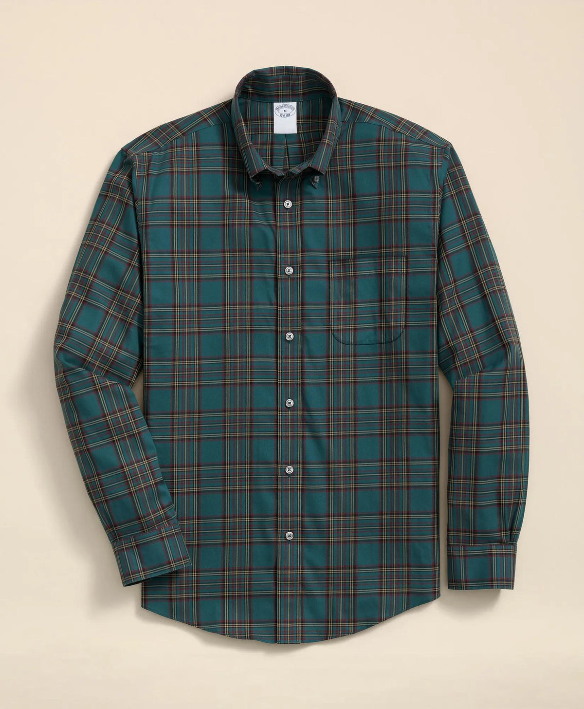 Stretch Supima® Cotton Non-Iron Twill Polo Button Down, Plaid Sport Shirt | Brooks Brothers online shop