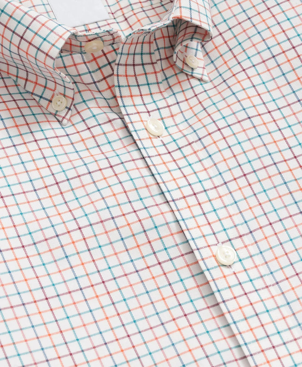 Stretch Supima® Cotton Non-Iron Twill Polo Button Down, Tattersall Sport Shirt | Brooks Brothers sale