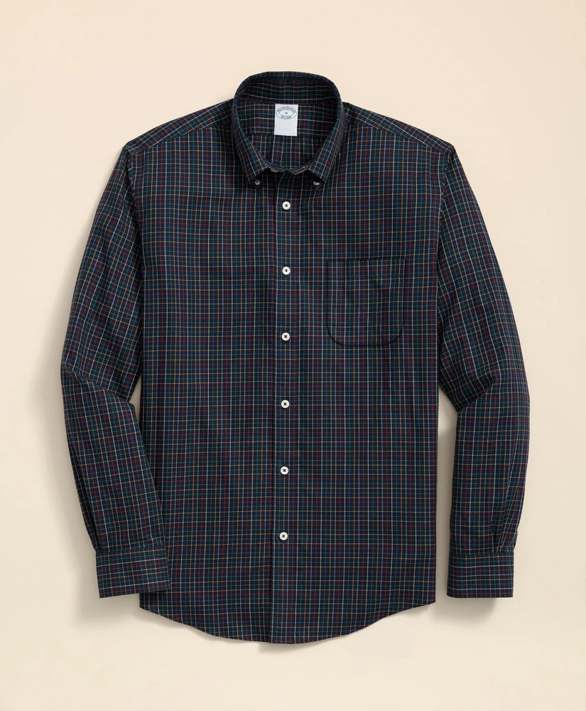 Stretch Supima® Cotton Non-Iron Twill Polo Button Down, Tattersall Sport Shirt | Brooks Brothers sale
