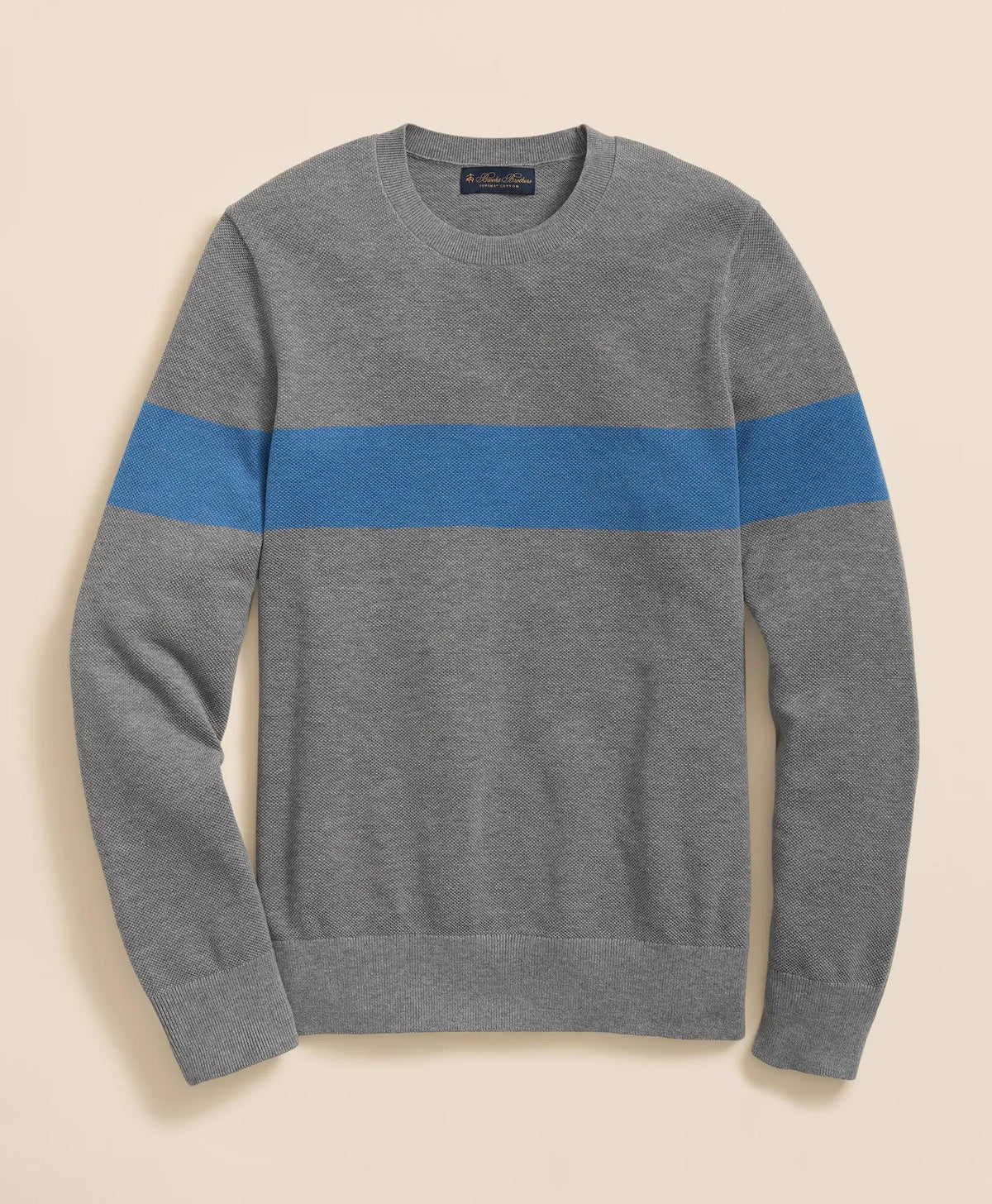 Supima® Cotton Crewneck Chest Stripe Sweater | Brooks Brothers discount