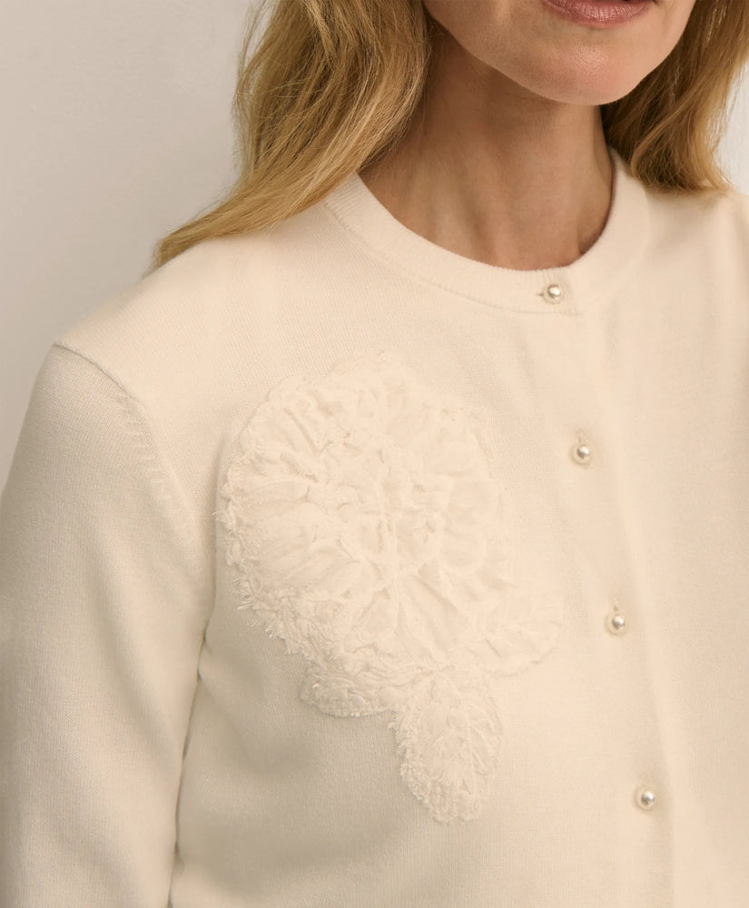 Supima® Cotton Floral Embroidered Cardigan | Brooks Brothers discount