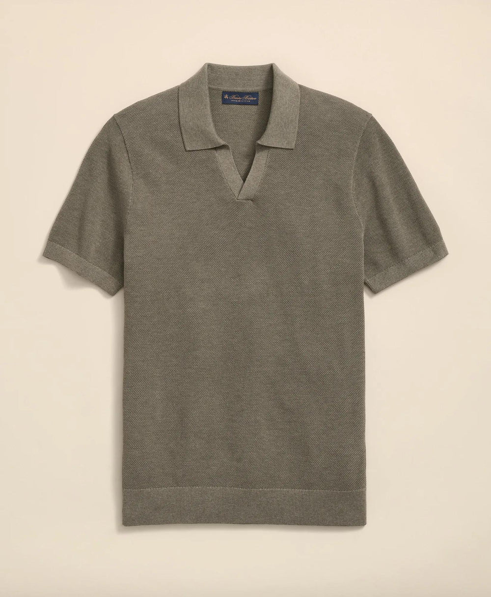 Supima® Cotton Pique Johnny Collar Sweater | Brooks Brothers sale
