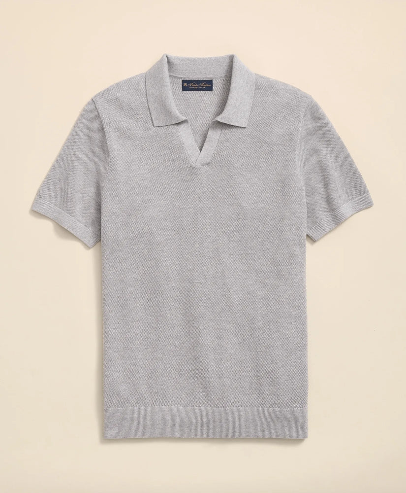 Supima® Cotton Pique Johnny Collar Sweater | Brooks Brothers sale