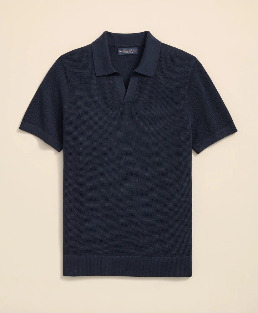 Supima® Cotton Pique Johnny Collar Sweater | Brooks Brothers sale