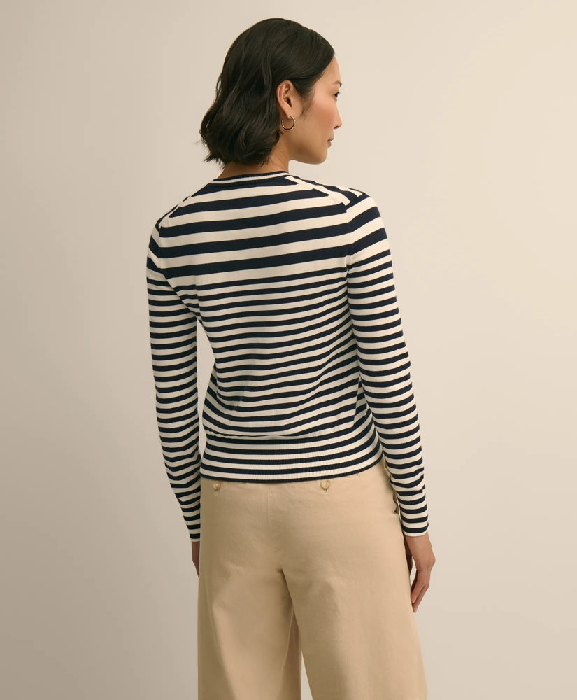 Supima® Cotton Variegated Stripe Cardigan | Brooks Brothers online shop