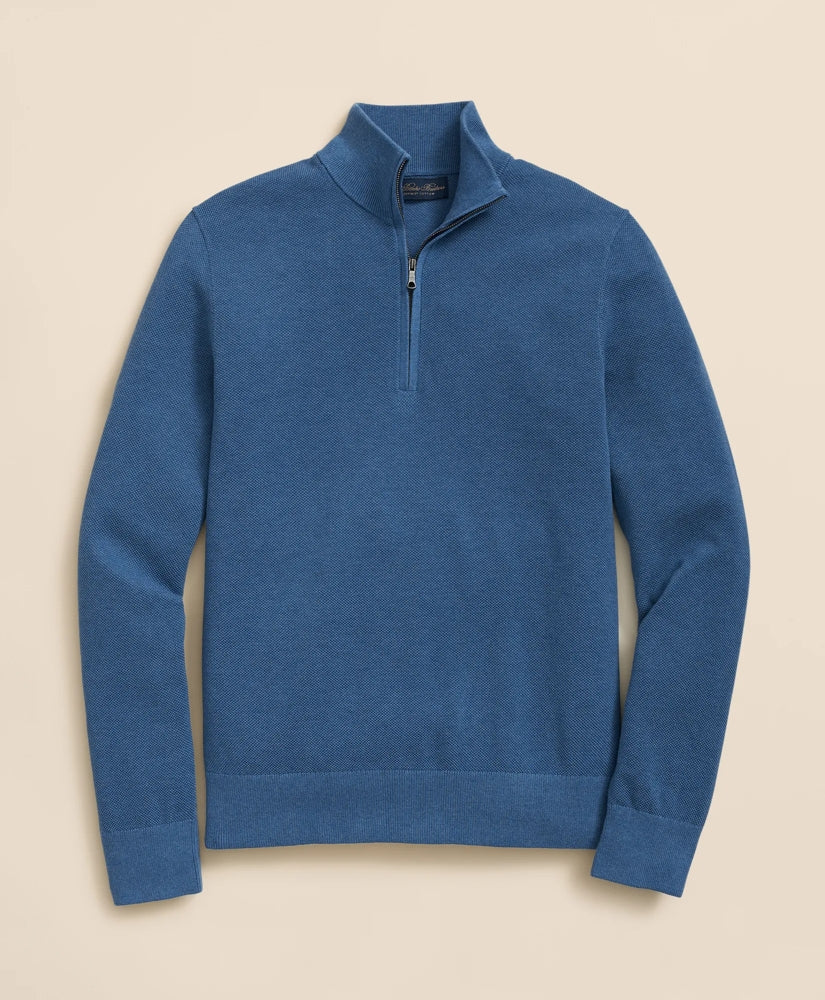 Supima® Cotton Pique Quarter-Zip Sweater | Brooks Brothers cheap