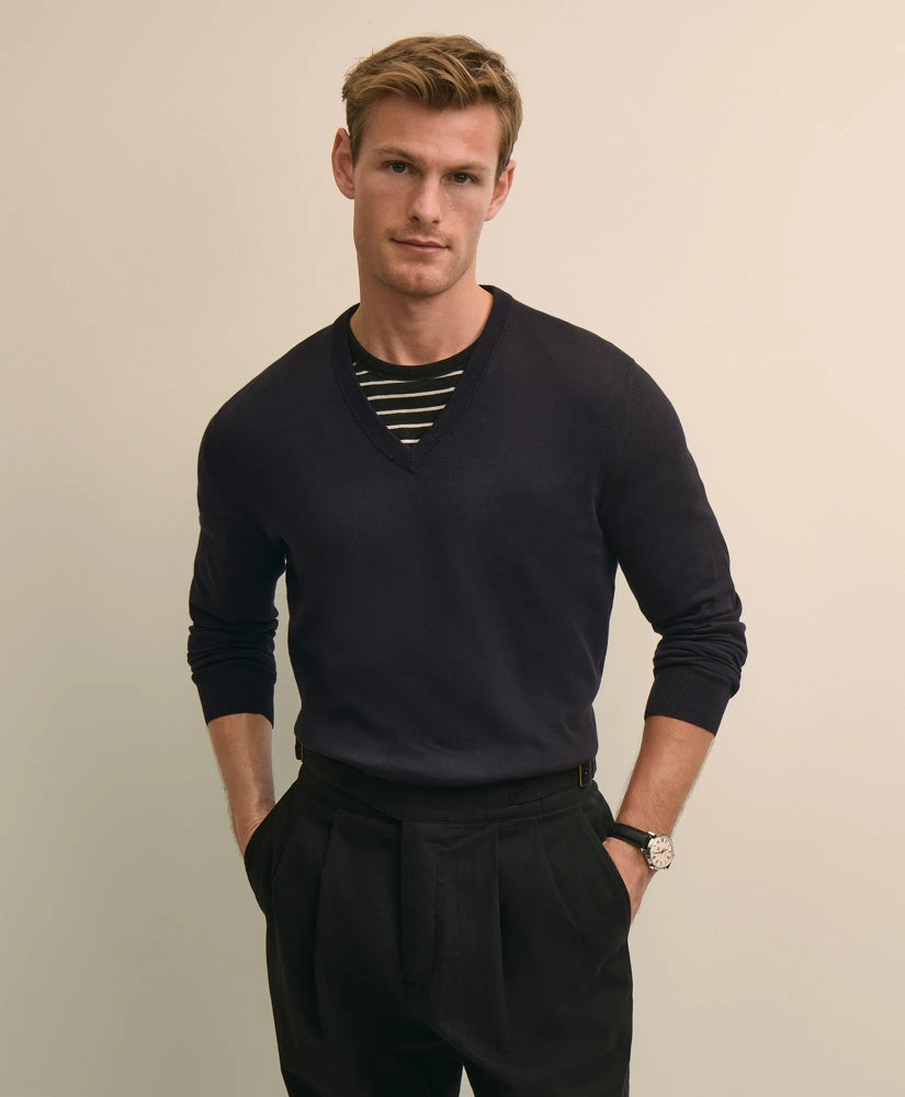Supima® Cotton V-Neck Sweater | Brooks Brothers for sale