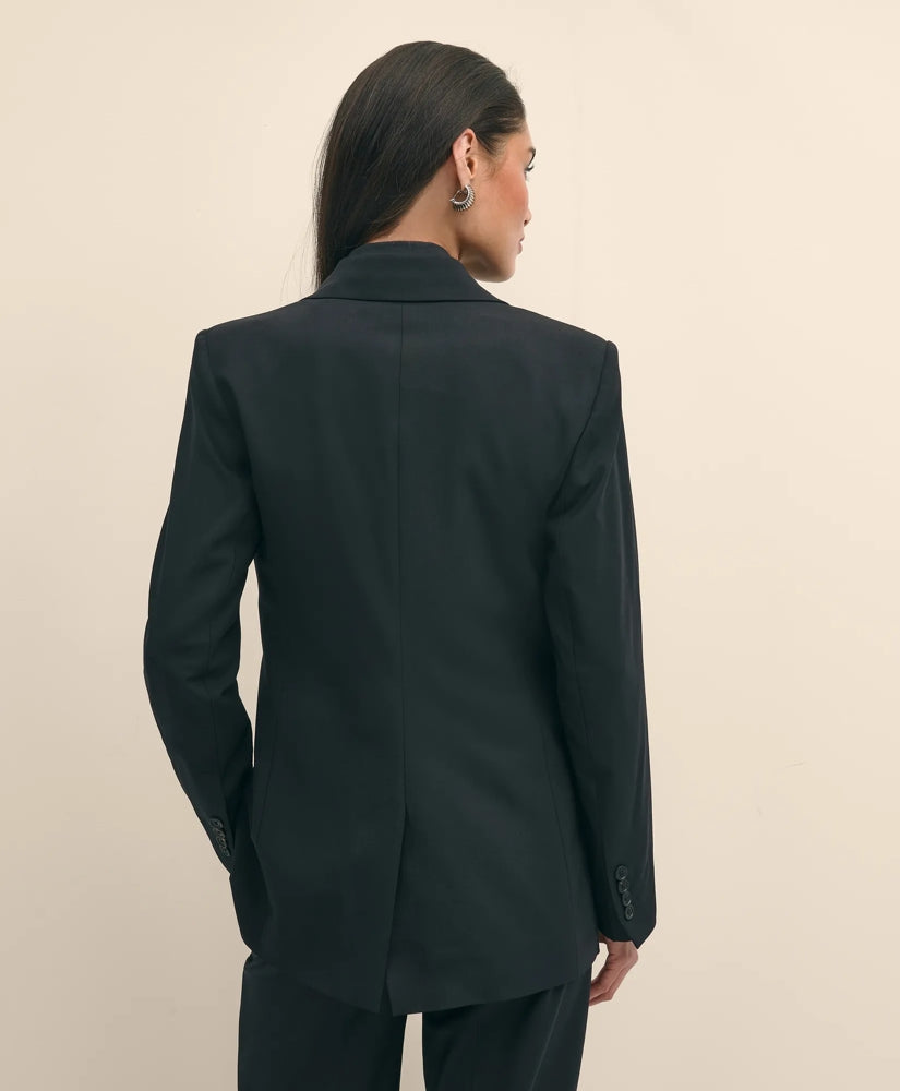 The Essentials Double-Breasted Peak Lapel Jacket in Wool Blend | Brooks Brothers online