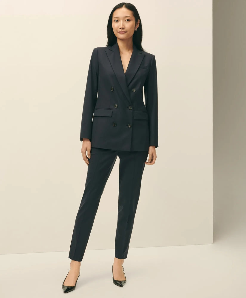 The Essentials Double-Breasted Peak Lapel Jacket in Wool Blend | Brooks Brothers online