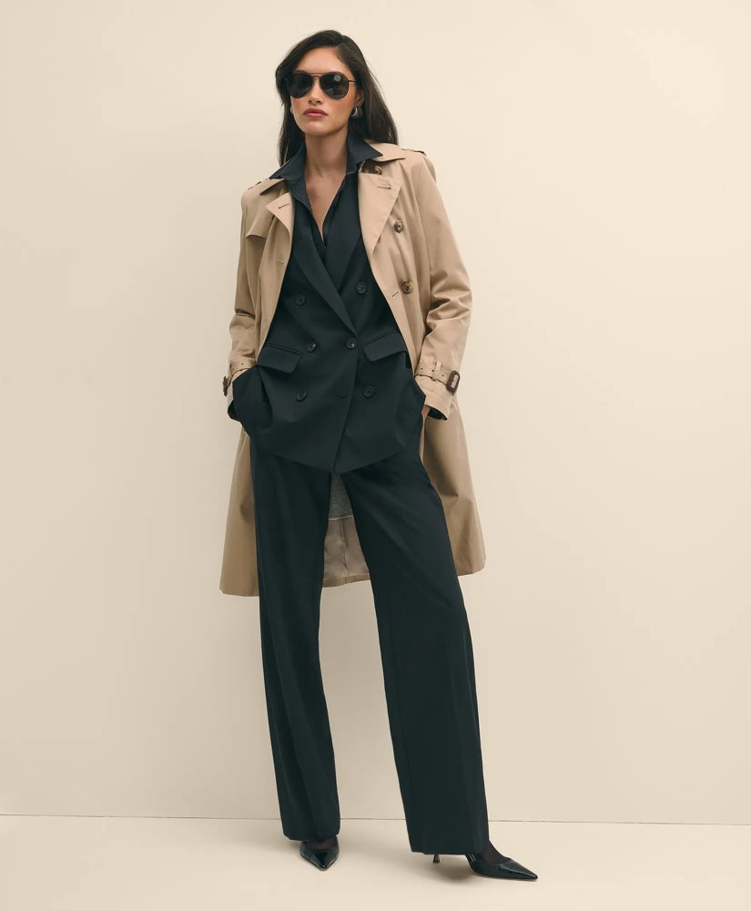 The Essentials Wide-Leg Trousers in Wool Blend | Brooks Brothers online shop