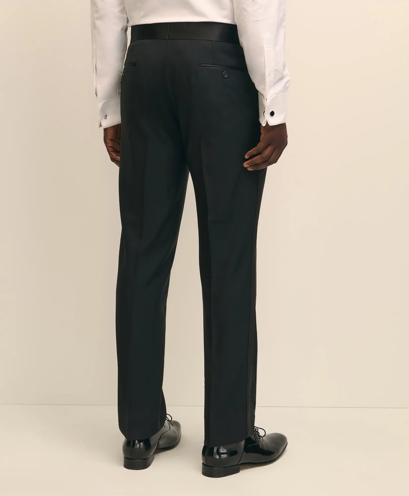 Traditional Fit Merino Wool Twill 1818 Tuxedo Pants | Brooks Brothers on sale