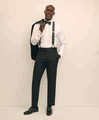 Traditional Fit Merino Wool Twill 1818 Tuxedo Pants | Brooks Brothers on sale