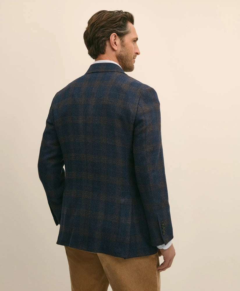 Traditional Fit Wool-Cotton-Silk-Cashmere Hopsack Check Sport Coat | Brooks Brothers sale