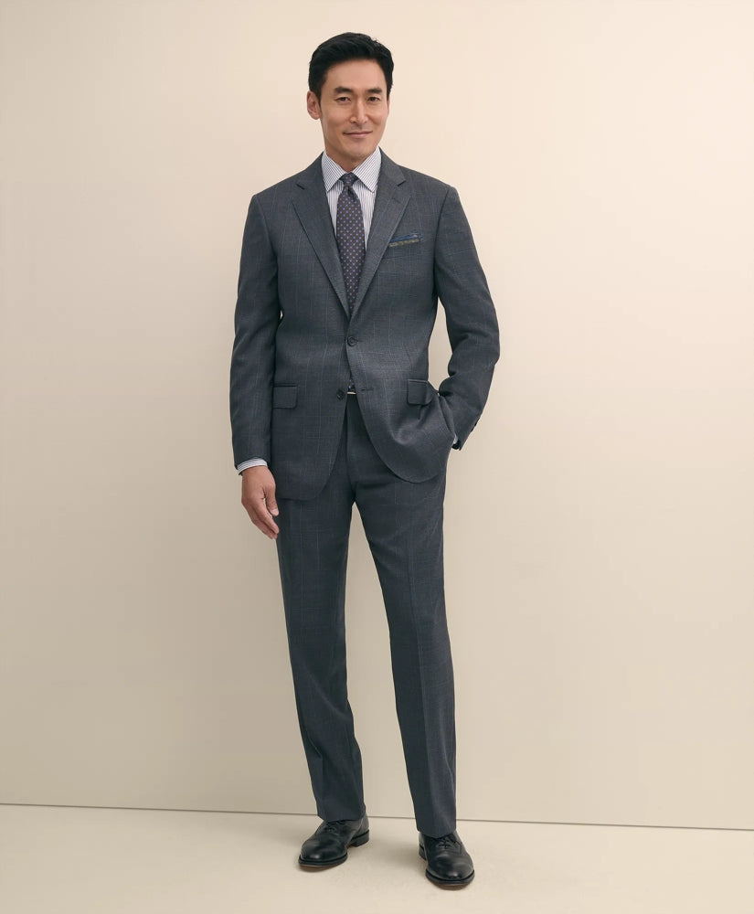 Traditional Fit Wool Windowpane 1818 Suit | Brooks Brothers sale