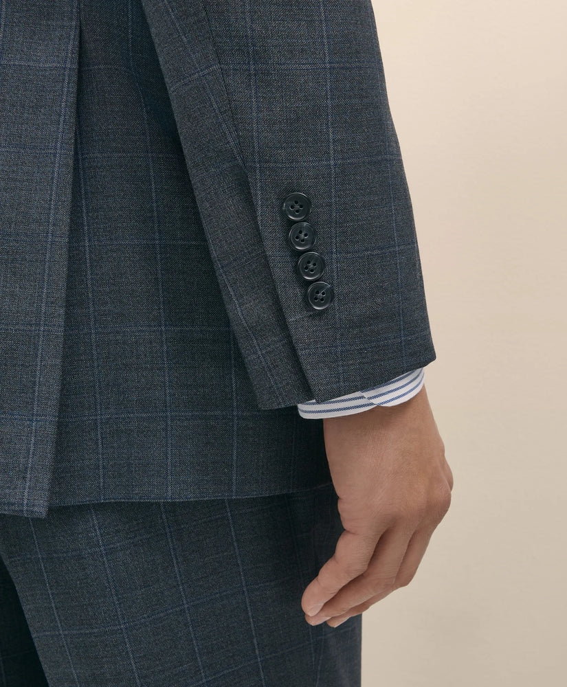 Traditional Fit Wool Windowpane 1818 Suit | Brooks Brothers sale