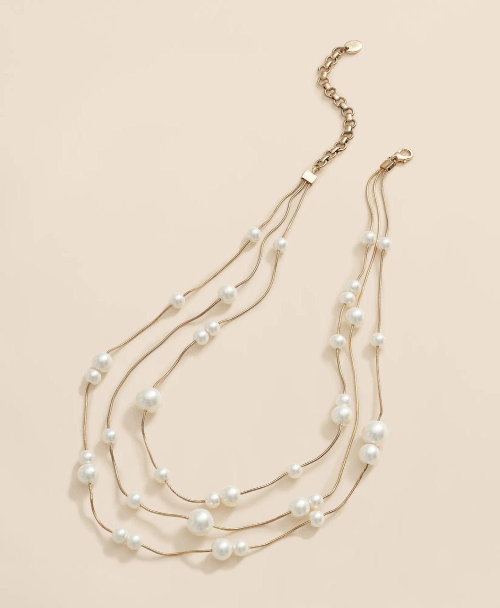 Triple Strand Faux-Pearl Necklace | Brooks Brothers discount