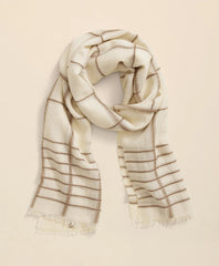 Viscose-Wool-Silk Blend Shimmer Plaid Scarf | Brooks Brothers online shop